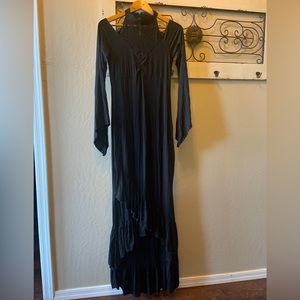SOLD Killstar Long Black Goth Morticia Dress Medium